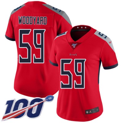 Nike Tennessee Titans #59 Wesley Woodyard Red Women's Stitched NFL Limited Inverted Legend 100th Season Jersey